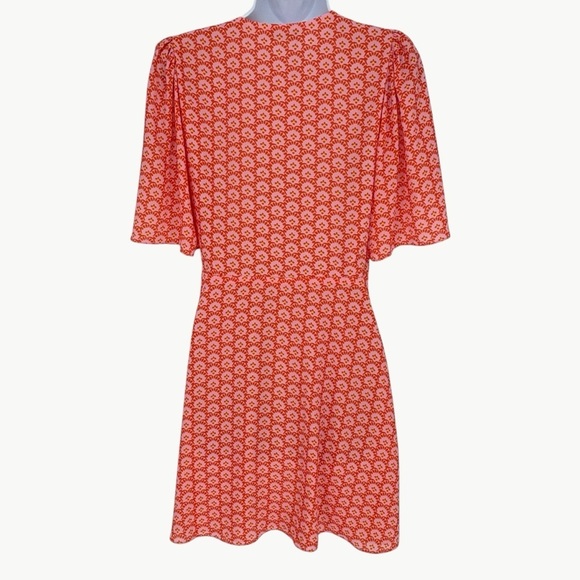 NWT Alice + Olivia Sandra Floral Wrap Mini Dress | Sz 4 | English Rose Pink - Picture 11 of 16